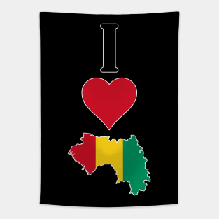 I Love Guinea Vertical I Heart Guinean National Flag Map Tapestry