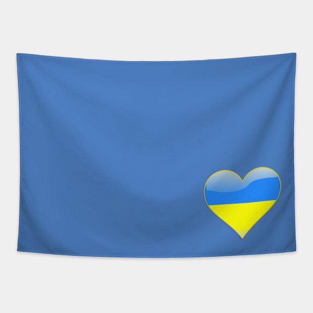 Ukrainian flag inside a heart Tapestry by tashashimaa