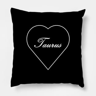 Taurus Zodiac Heart Pillow