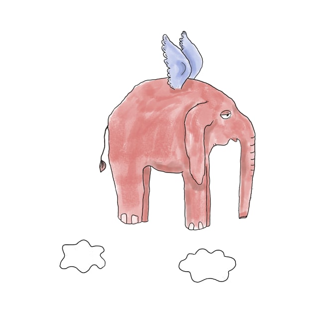 "pink elephant tired of flying" by Mashas01ar