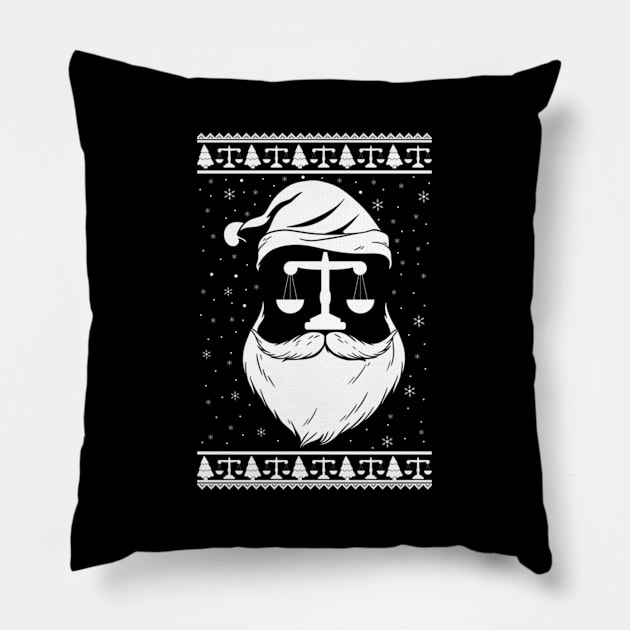 Santa With Justice Balance Scale Lawyer Pillow by klei-nhanss