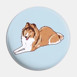 Collie dog illustration Pin