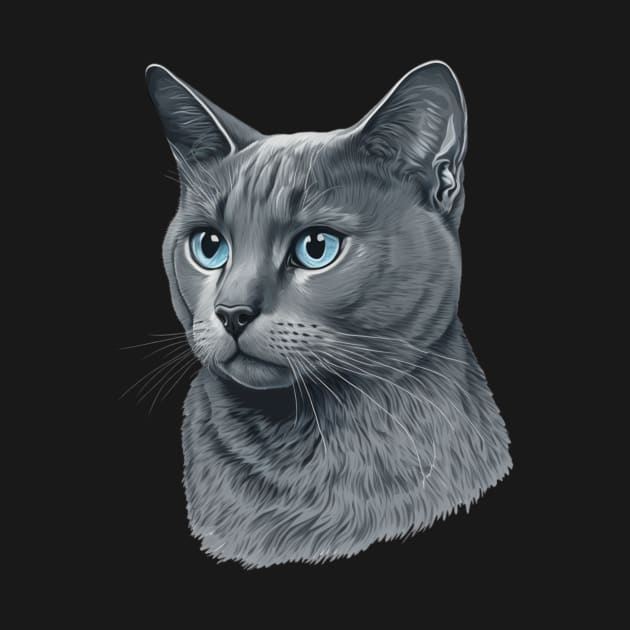 Gorgeous Gray Cat with Stunning Blue Eyes by gibah