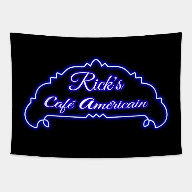 Rick's Cafe Americain Neon Sign Tapestry by MrGekko