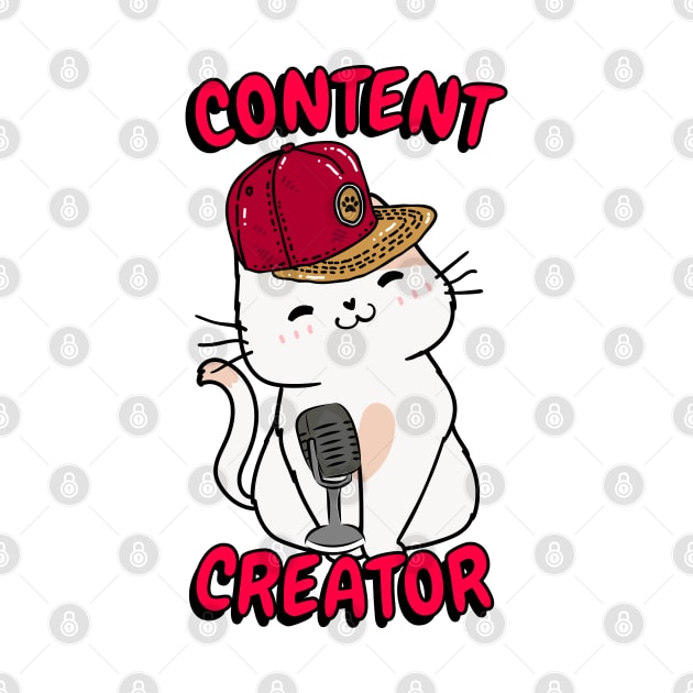 Cute white cat is a content creator by Pet Station