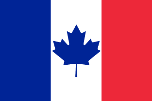 Canada - France Flag Mashup Magnet