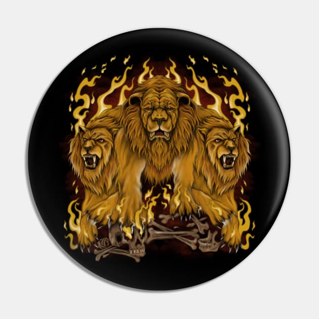 Fire Lion Pin by Haryo awonggo