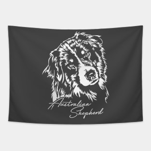 Australian Shepherd Aussie dog portrait Tapestry