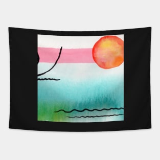 Intuitive Abstract Mix and Match with Bubble Gum Tropics Tapestry