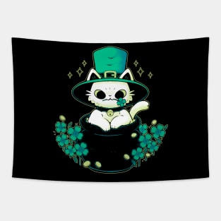 Cute St Patrick Cat Tapestry