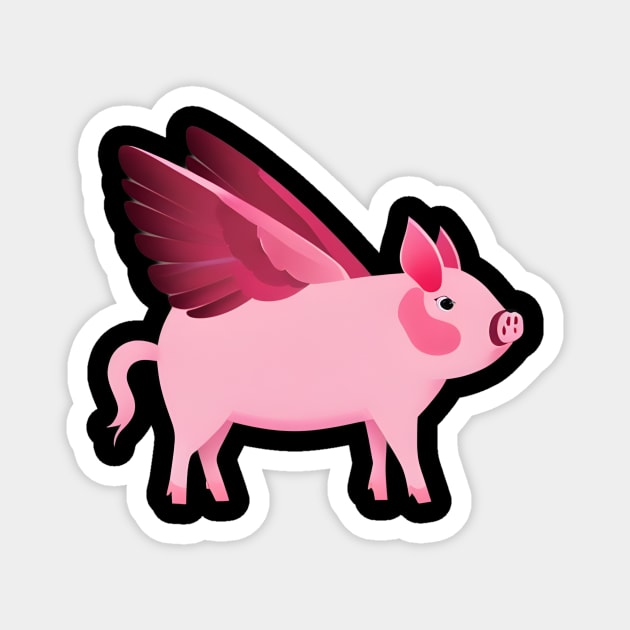 Flying Pig Magnet by AlienMirror