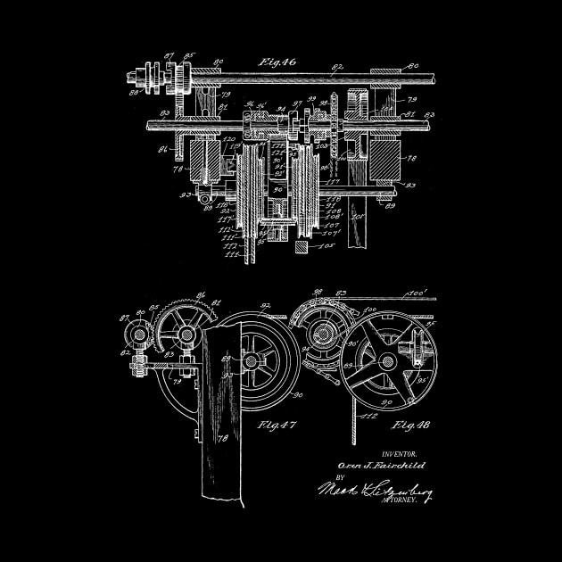 Automatic Bowling Machine Vintage Patent Drawing by TheYoungDesigns