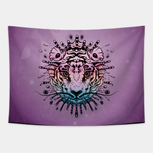 Colorful fantasy tiger head Tapestry