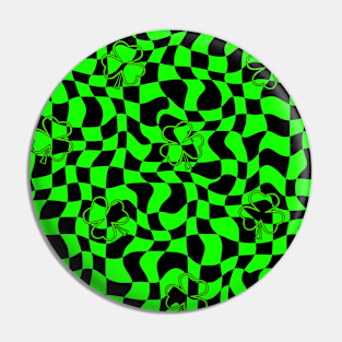 Trippy Shamrock Saint Patricks Day Celebration Pin