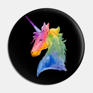 Watercolor Unicorn Rainbow Unicorn Illustration- Pin