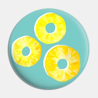 3 Watercolor Pineapple Slices Pin