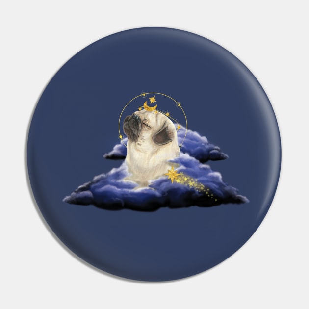 Starry night pug Pin by HannahFarr