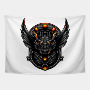 creepy flying dragon illustration Tapestry