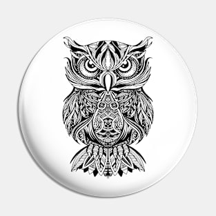 Owl with open wings and claws Pin