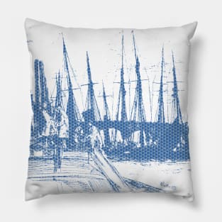 Billingsgate by James McNeill Whistler Polka Hexagonal Honeycomb Fill Pillow