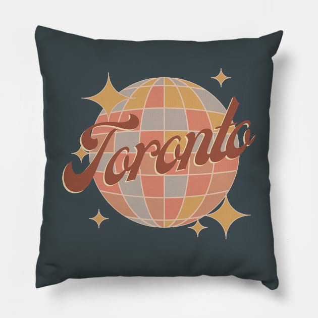 Toronto Canada party Retro Vintage Design Pillow by Bailamor