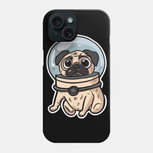 Astronaut Pug Dog Lover Puppy Retro Phone Case