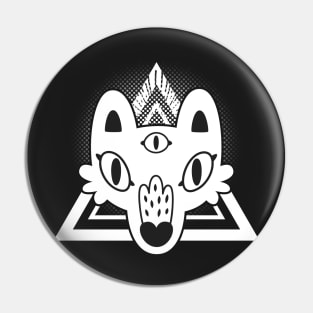 Mystic Wolf Head in White Pin