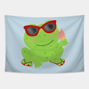 Frog with an ice cream Tapestry