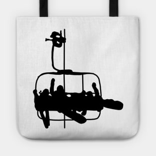 Ski lift silhouette Tote