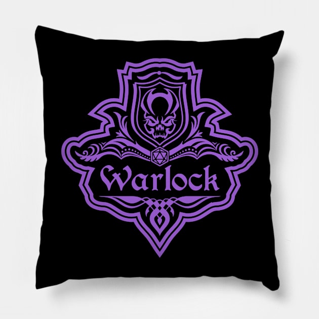 D&D Warlock 1 Color Emblem Pillow by Sunburst