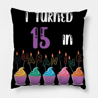 I Turned 15 In Quarantine funny idea birthday t-shirt Pillow