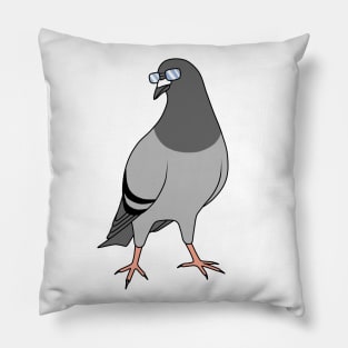 Rock Dove with Glasses Pillow