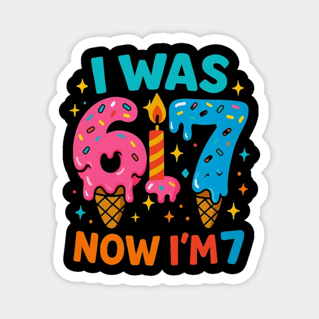 I Was 6 Ice Cream Birthday Design Magnet by ArtistTee ⭐⭐⭐⭐⭐