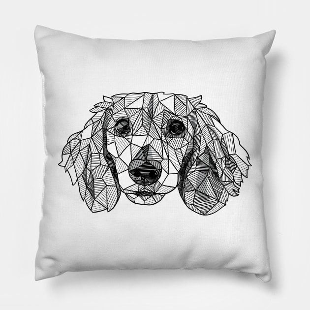 Doxen Sketchy Geometric Art Pillow by polliadesign