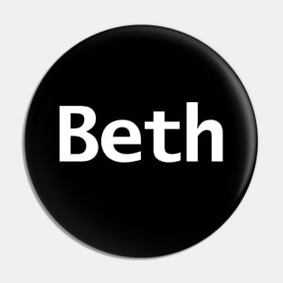 Beth Minimal Typography White Text Pin