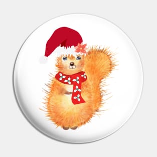 Silly Squirrel with a Christmas hat, gifts for teens, christmas gift, gift for teen, dancing gifts for girls Pin