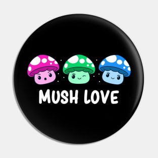 Polysexual Pride Flag Month Mushroom Polysexuality Cute Fungi Pin