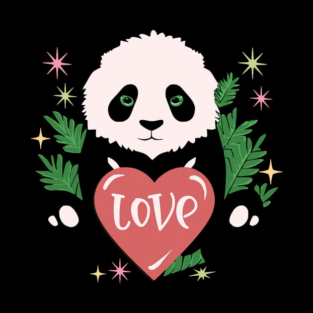 Cute Baby Panda Lover Gift Valentines Day by jadolomadolo