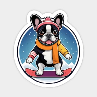 Snowboarding French Bulldog Switch Riding Magnet