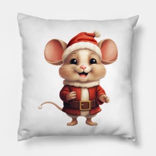 Vintage Christmas Mouse Pillow
