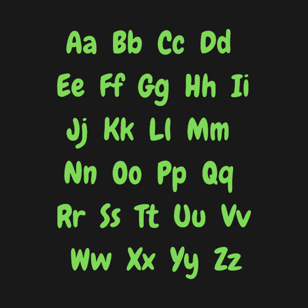 Green British english alphabet by LukjanovArt