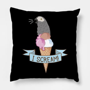 Congo African Grey Ice Cream Parrot Pillow