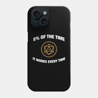 D20 Dice 5 Percent of the Time It Works Everytime - RPG Phone Case