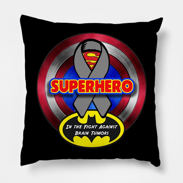 Superhero Against Brain Tumors Pillow by Dr. Mitch Goodkin