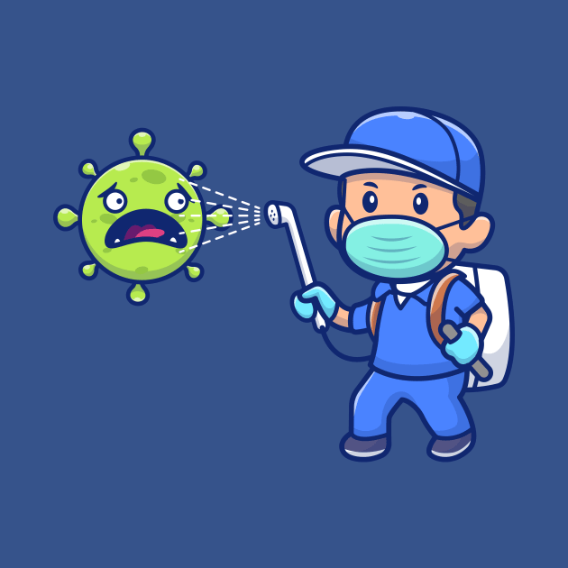 People spray virus cartoon by Catalyst Labs