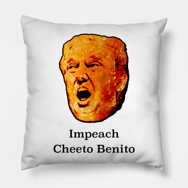 Impeach Cheeto Benito Pillow by edgarcat