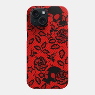 Skull and Rose Lace Phone Case