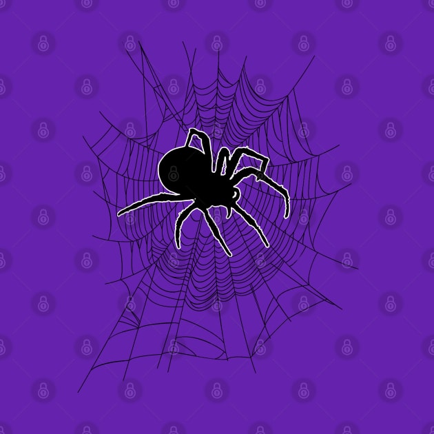 Gothic Spider on Web by NightmareCraftStudio