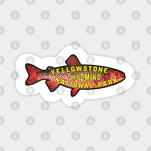 Yellowstone national park trout fishing Wyoming rainbow brown cutthroat Magnet by TravelTime