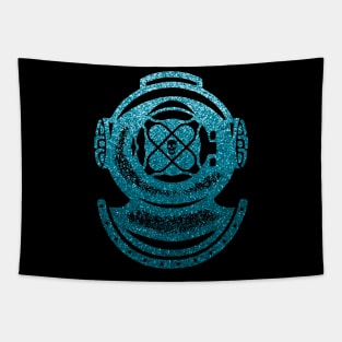 Spooky Diver Diving Helmet Skull Tapestry